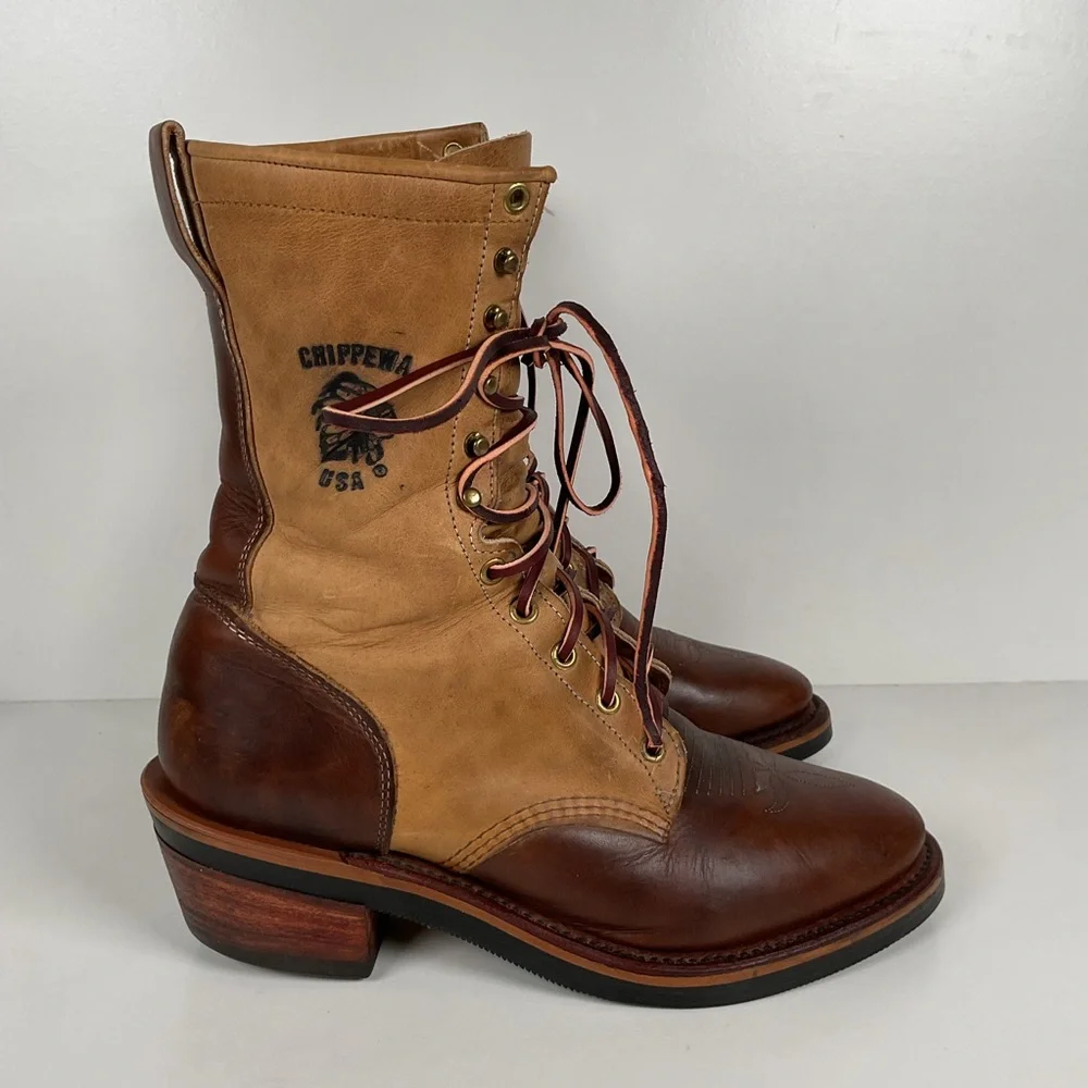 Vintage Chippewa Crazy Horse Packer Boots | USA Made | Men’s 9 D